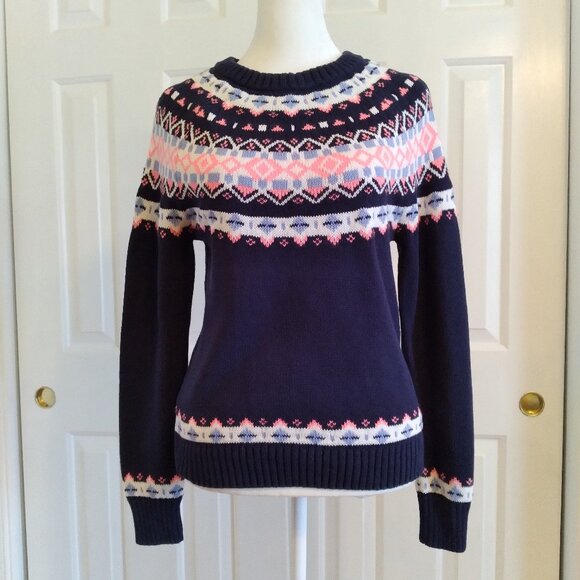 J. Crew Sweaters - J. Crew Navy Blue Fair Isle Sweater, Size XS